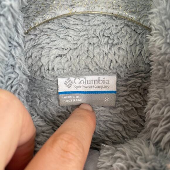 COLUMBIA Fill Zip Fuzzy Gray Jacket Size S - Picture 3 of 9